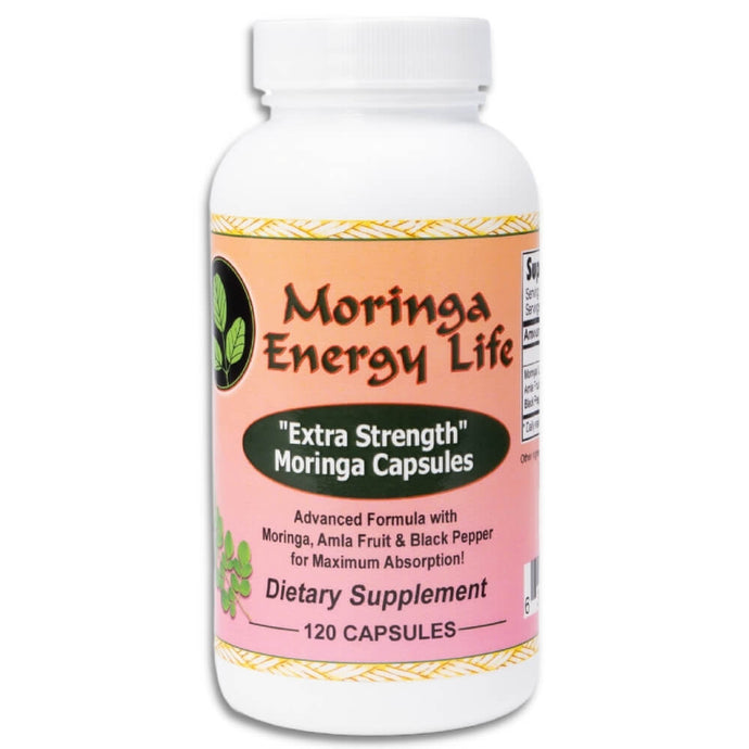 Moringa Capsules 120 Extra Strength - Superfood Booster - Moringa Energy Life