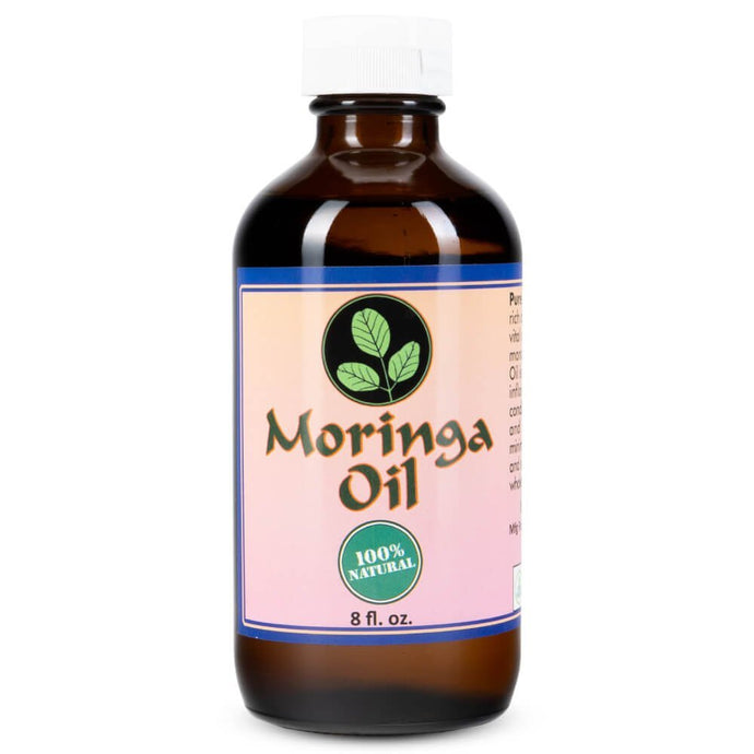 Moringa Oil 8oz Glass Bottle - 100% Pure, Cold - Pressed, Food Grade Edible - Moringa Energy Life