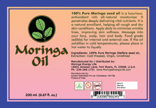 Load image into Gallery viewer, Moringa Seed Oil 6.67oz (200ml) 100% Pure, Cold Pressed &amp; Food Grade - Moringa Energy Life
