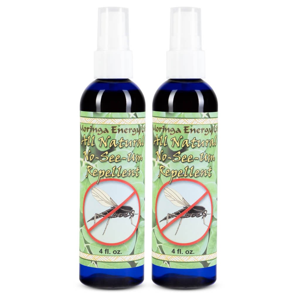 Natural Insect Repellent - Two 4 oz bottles of Moringa All Natural Bug Spray for Noseeum Mosquito Flies Deep Woods Outdoor - Moringa Energy Life