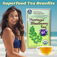 Load image into Gallery viewer, USDA Organic Moringa Blueberry Tea bags (28) - Moringa Energy Life
